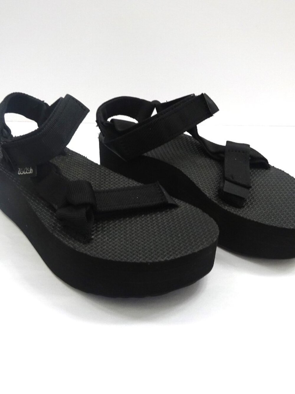 Teva Black Flatform Universal Platform Sandals - Size 5